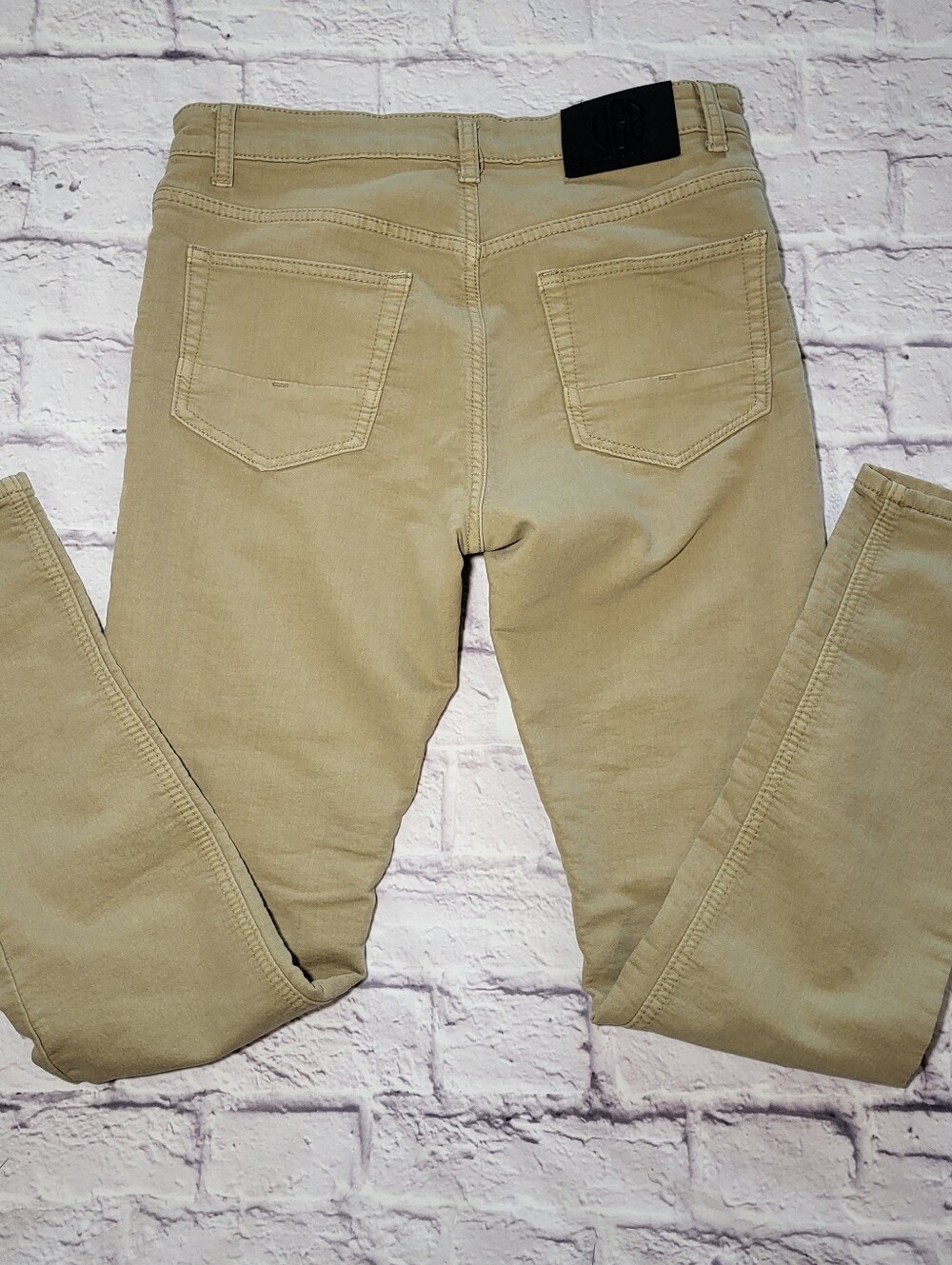 VGB Vintage Genes Black Mens Comfort Jeans Khaki Tan 30x32 Stretchy Terry Denim